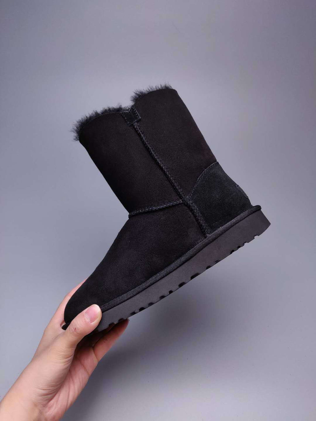 Black Side Zip Mid-Calf Boots — New Arrival | In Stock