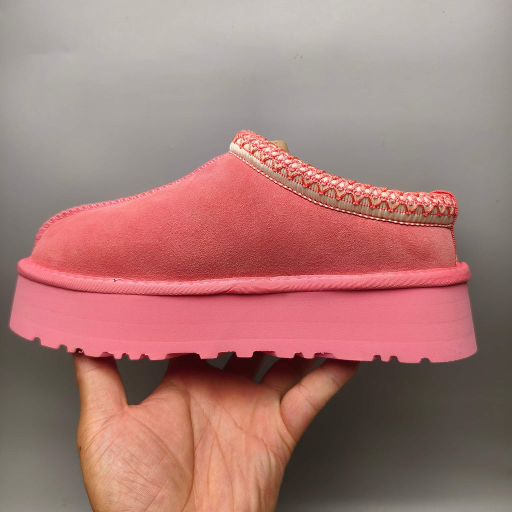 Rose Red Ethnic Style Chunky Sole Casual Sneakers — New Arrival | In Stock