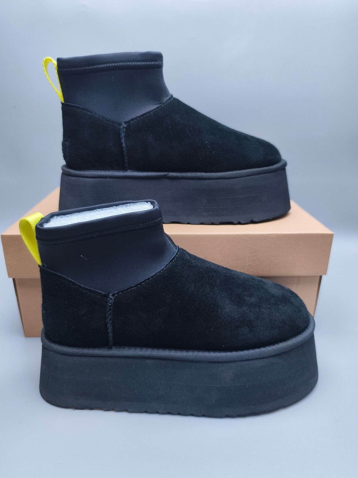 Black Platform Elastic Low-Top Casual Shoes — New Arrival | In Stock