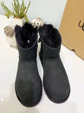 Black Bow Glitter Detail Winter Boots — New Arrival | In Stock