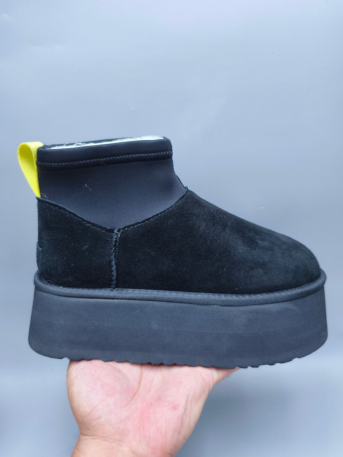 Black Platform Elastic Low-Top Casual Shoes — New Arrival | In Stock