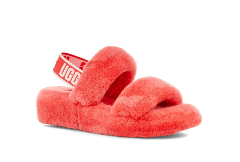 Fluffy Strap Sandals — Red | New Arrival | In Stock