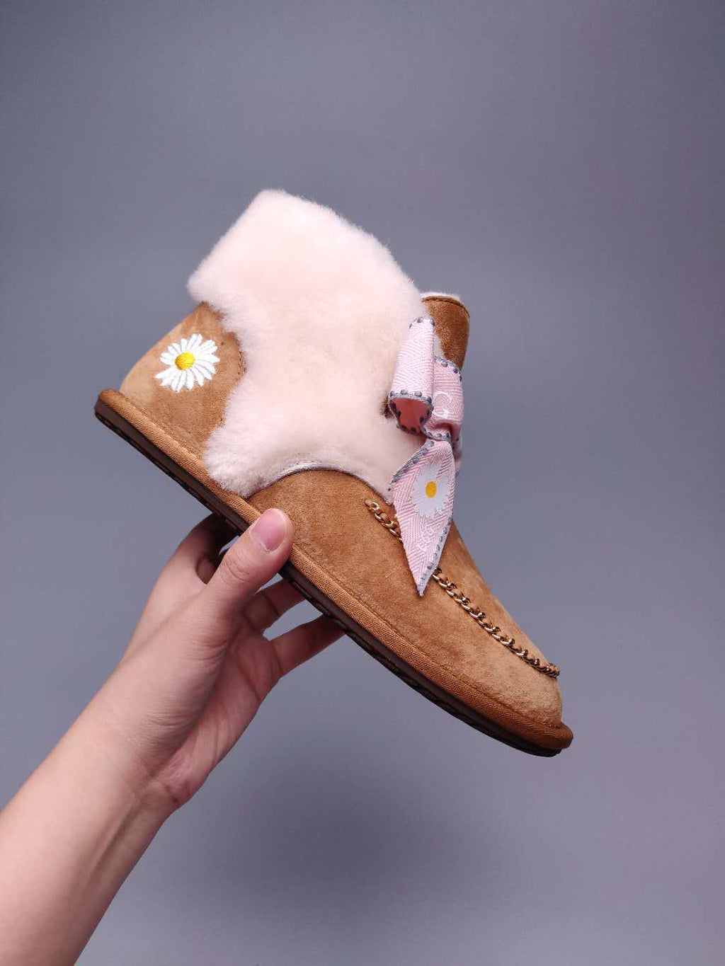 Daisy Chain Ribbon Snow Boot — Chestnut | New Arrival | In Stock