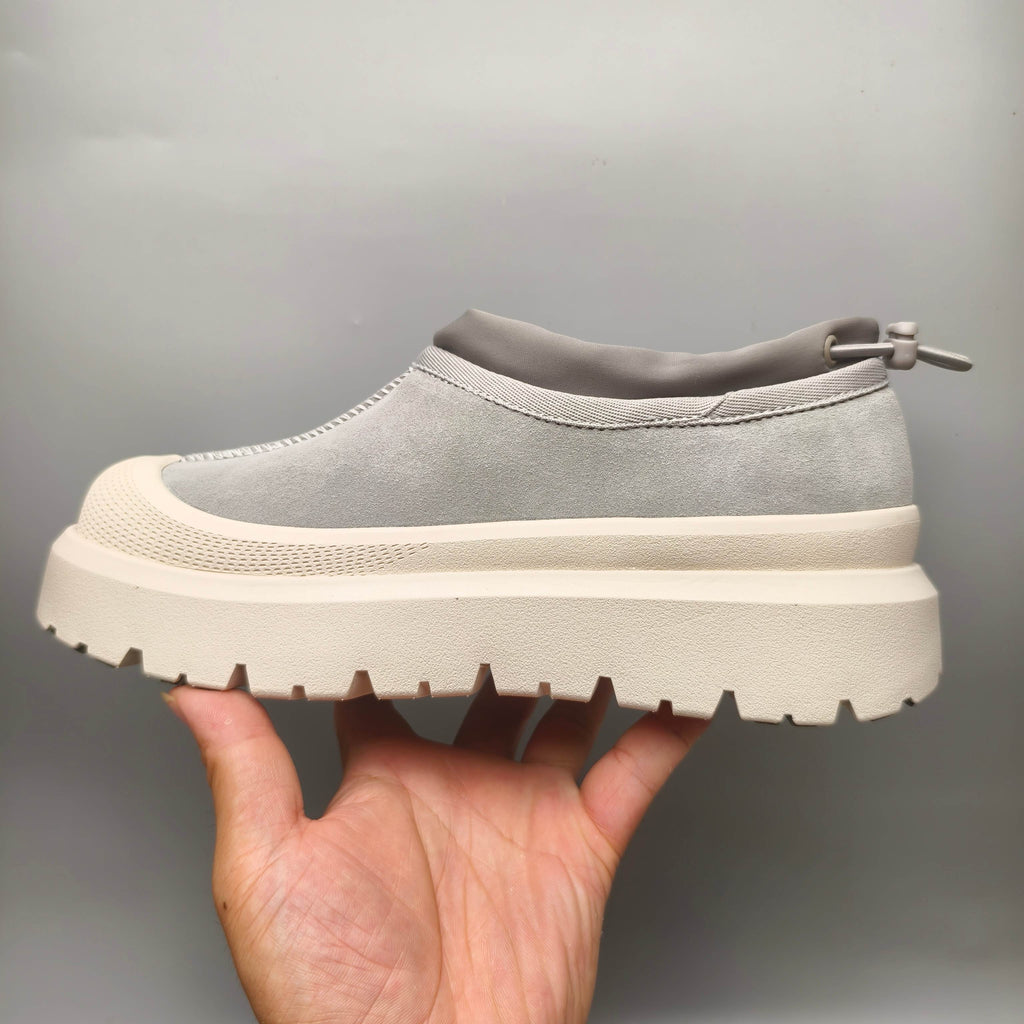 Light Grey Slip-On Trendy Casual Sneakers — New Arrival | In Stock